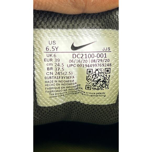 🔴 Nike Air Max 90 Gray Neon Red Sneakers Youth 6.5Y / Women’s 8 – Retro Style - Picture 4 of 9